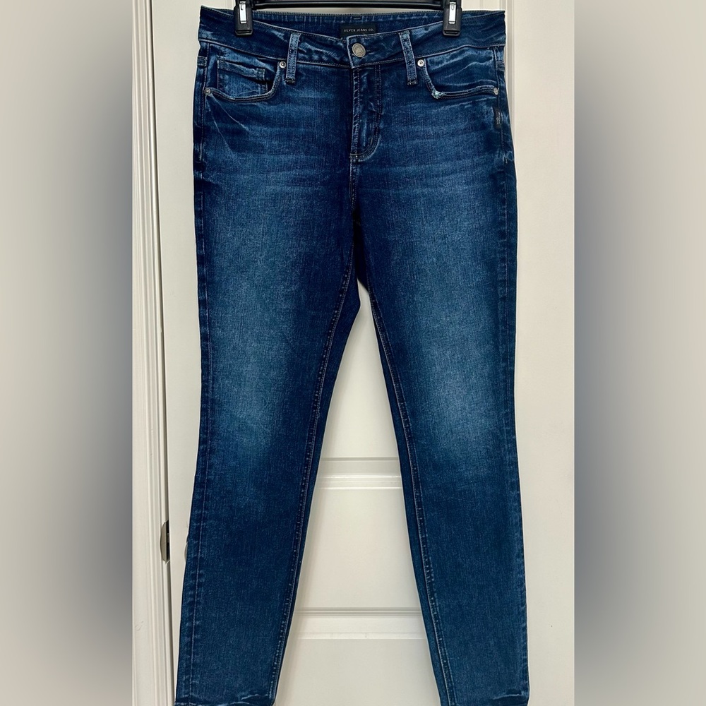 Silver Elyse Skinny Jeans Size 28